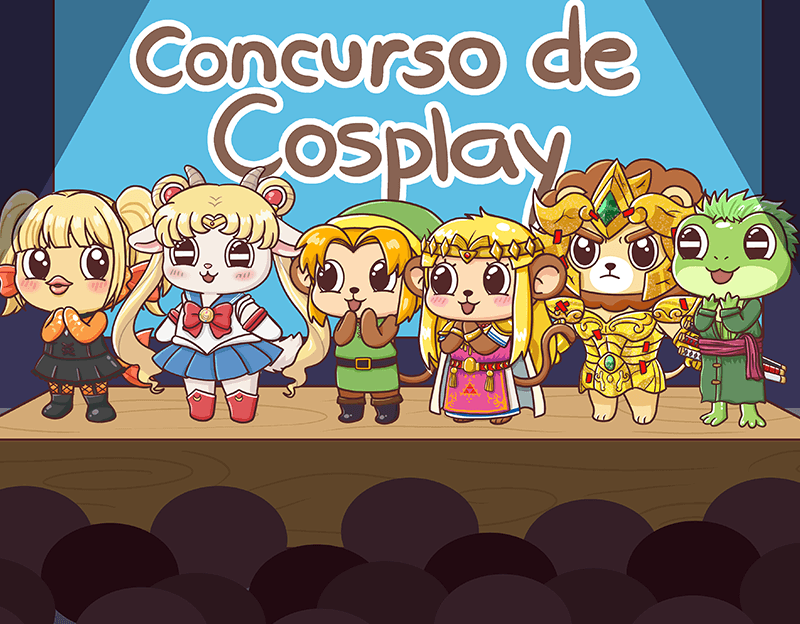 Chiva ganando un concurso de cosplay, celebrado por el elenco de Chiva and Friends