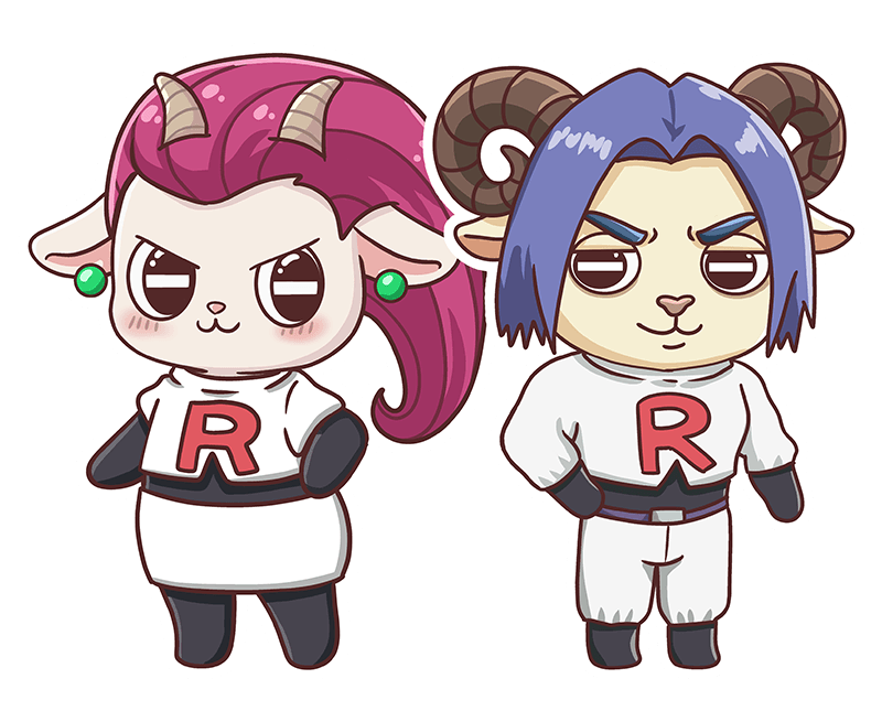 Chiva y Enzo cosplayeando de Team Rocket - Chiva and Friends