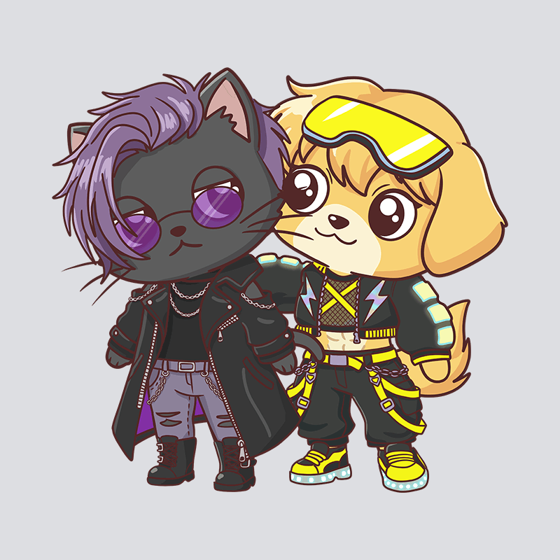 Personaje junto a Rue, uno de los personajes de Chiva and Friends